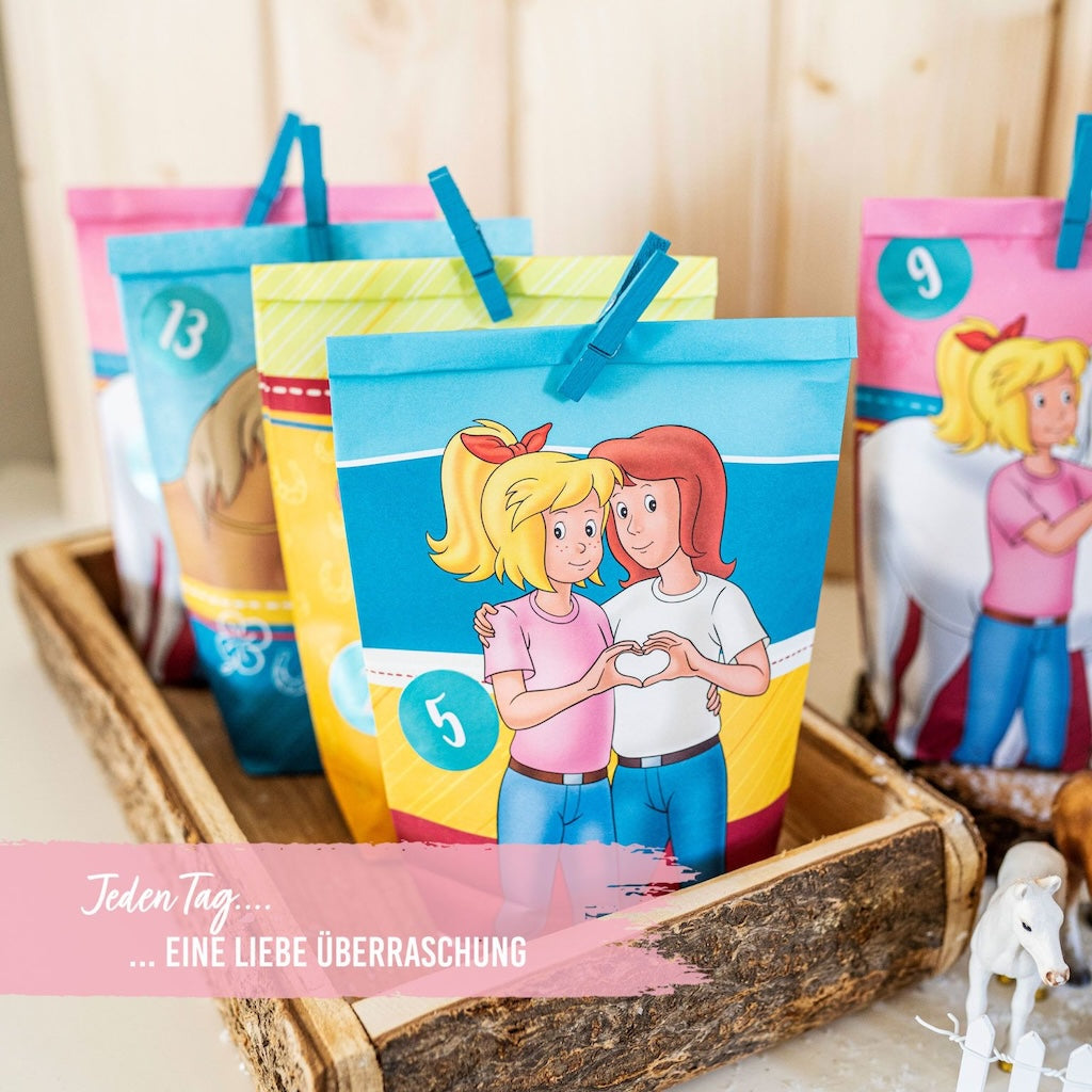 Adventskalender mit bedruckten Tüten – Bibi & Tina