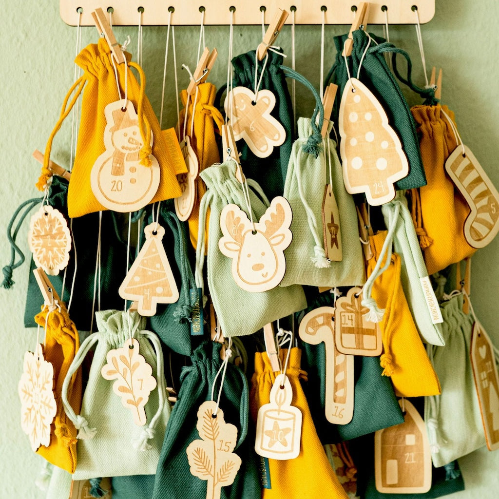 Adventskalender Zahlen aus Holz – verschiedene Motive