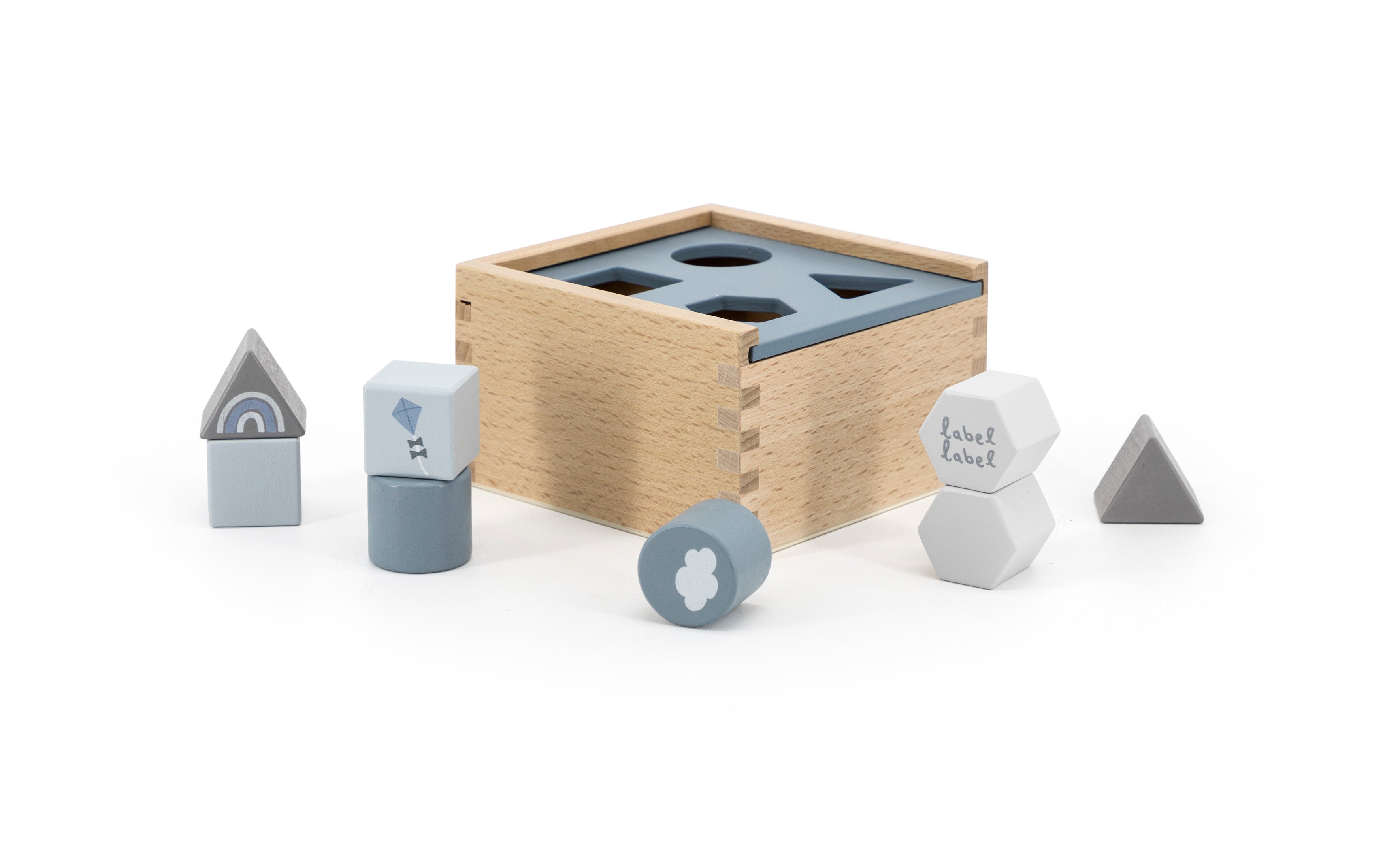 Holz Formen-Steckspiel Box Blau