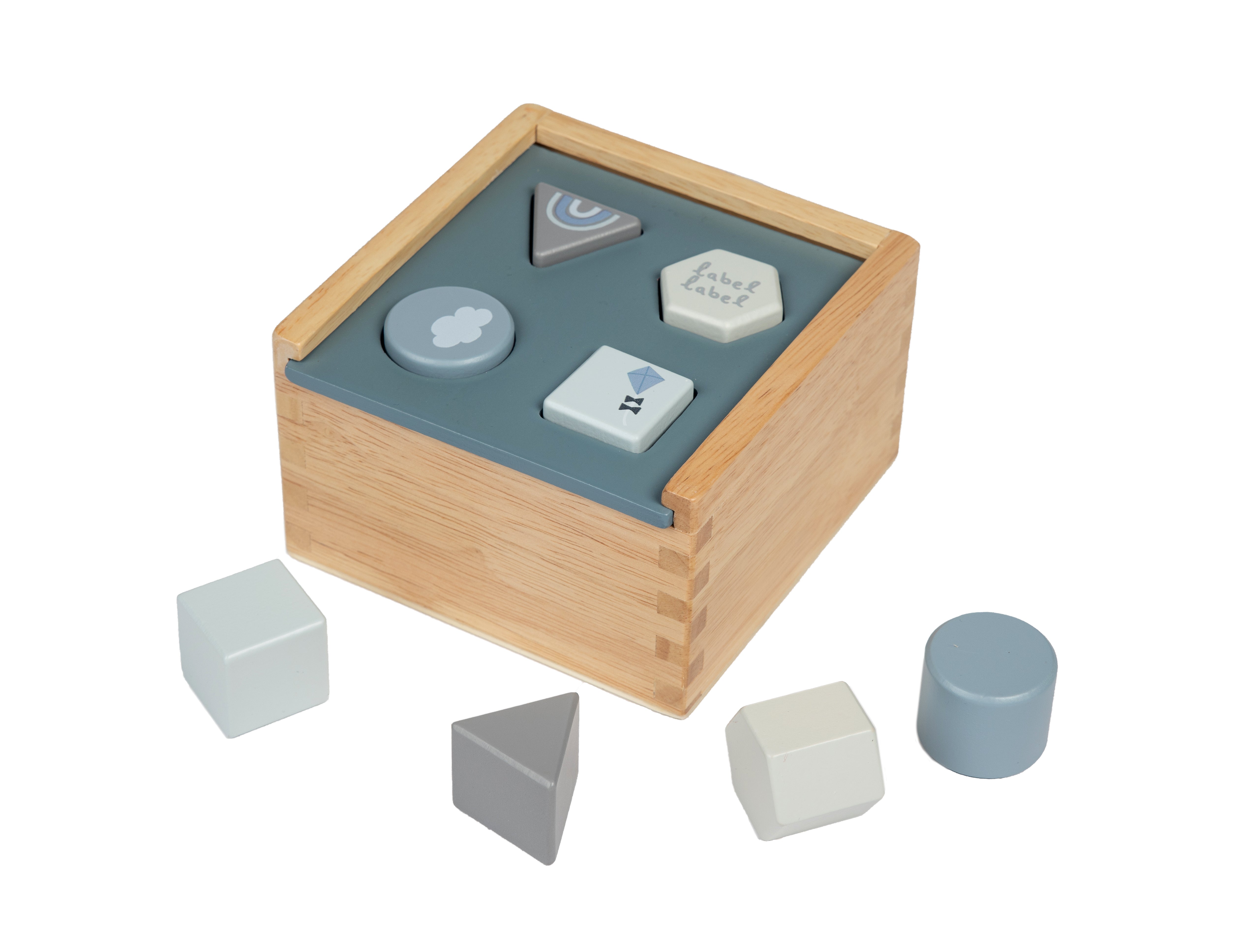 Holz Formen-Steckspiel Box Blau