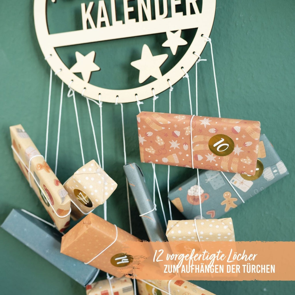 Holzleiste als Adventskalender Aufhänger – Ring