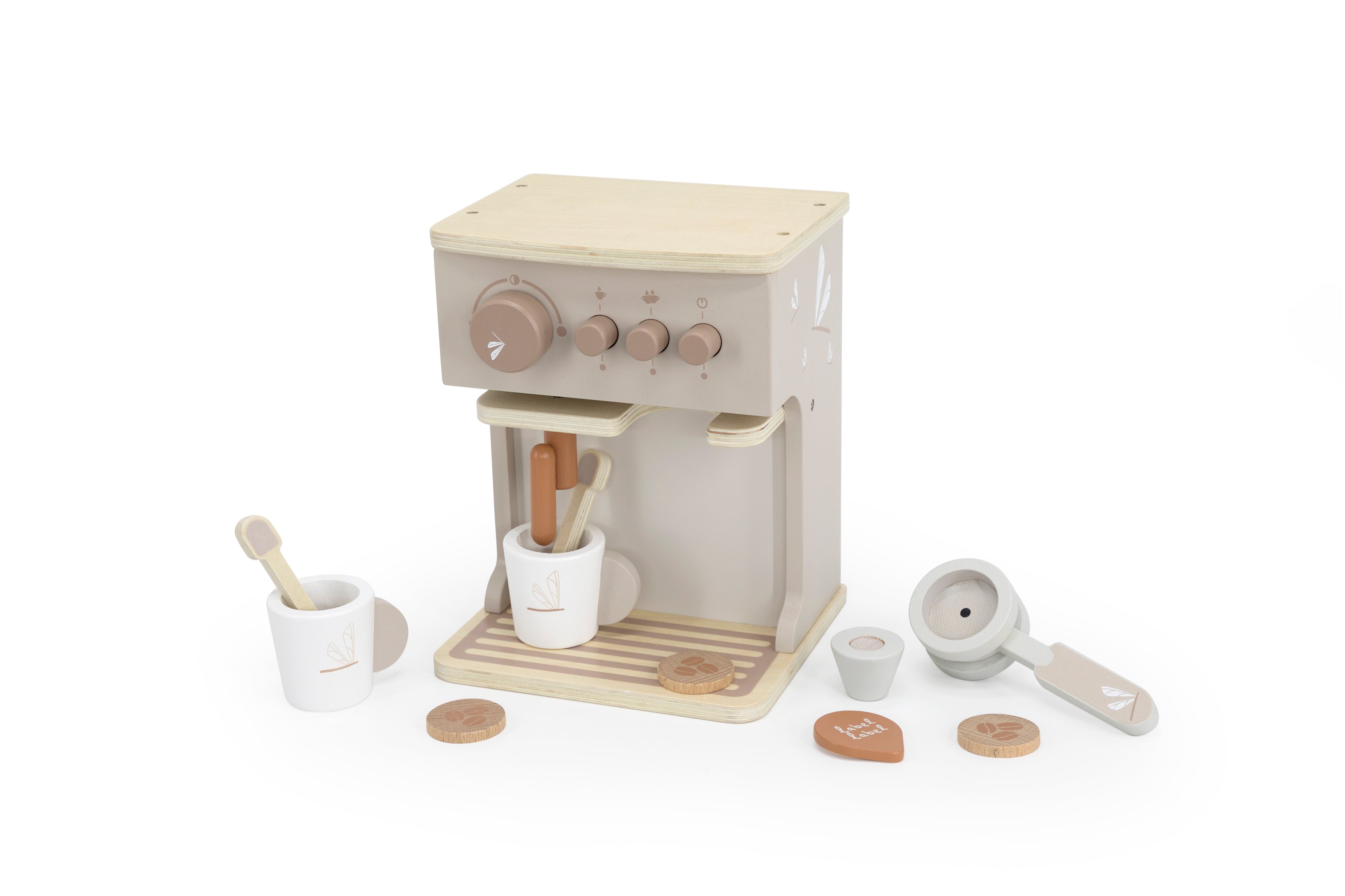 Holz Espresso Kaffeemaschine Nougat