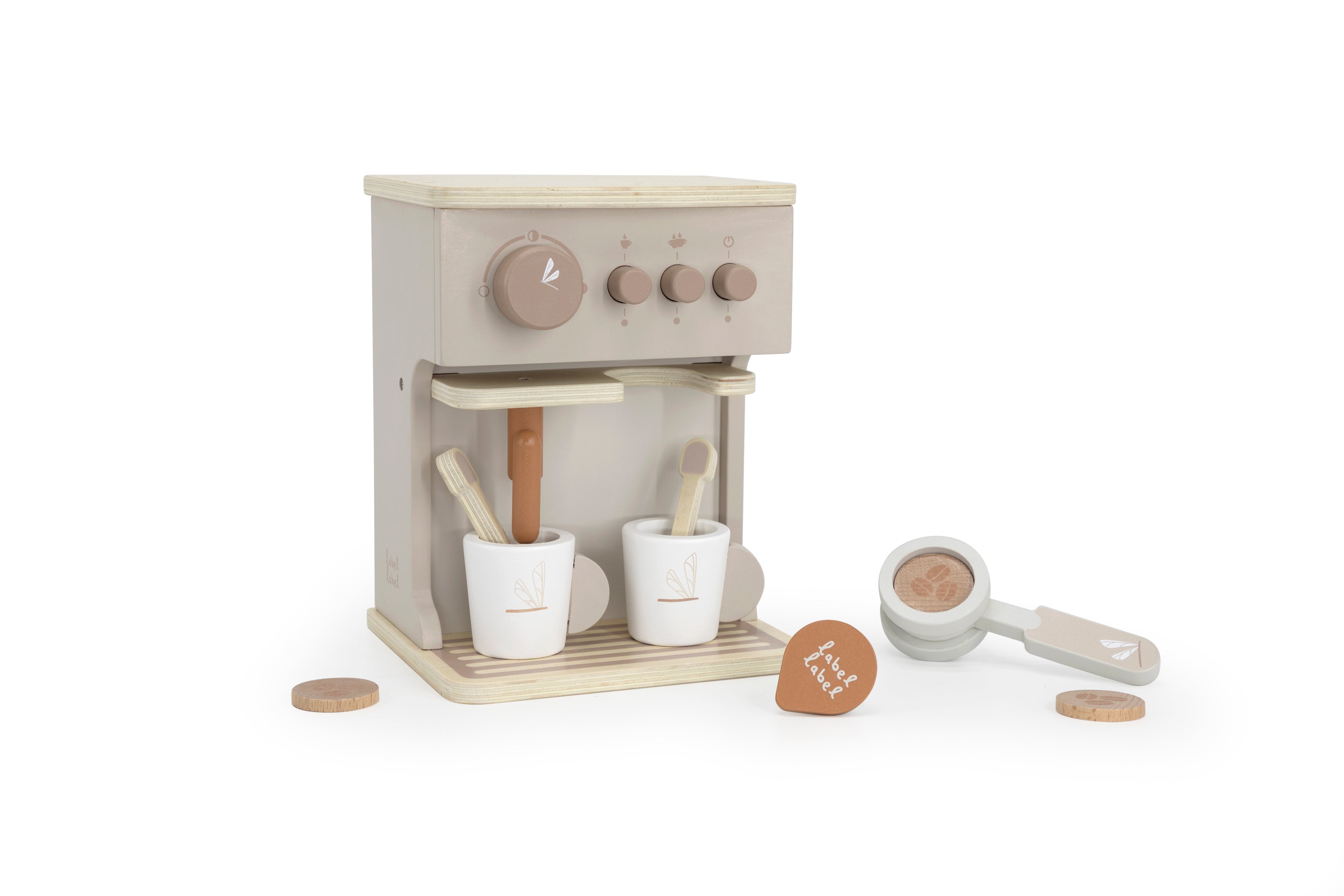 Holz Espresso Kaffeemaschine Nougat