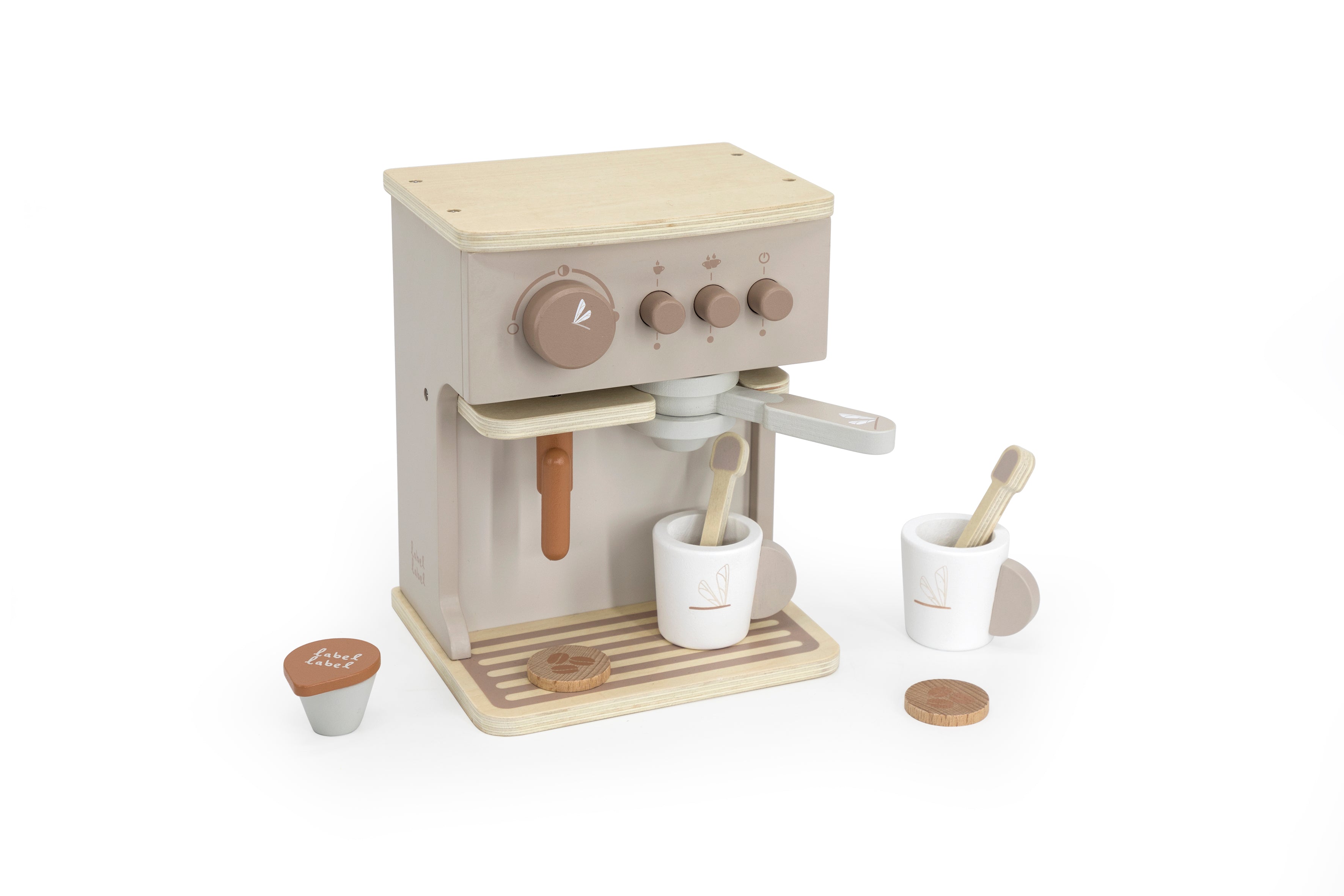 Holz Espresso Kaffeemaschine Nougat