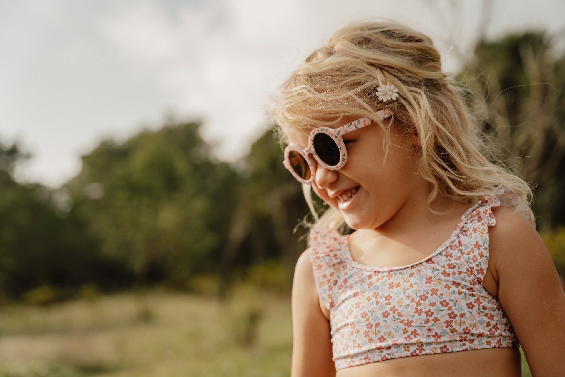 Kindersonnenbrille Rund Little Pink Flowers