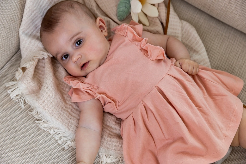 Mädchen Kleid rosa Rüsche