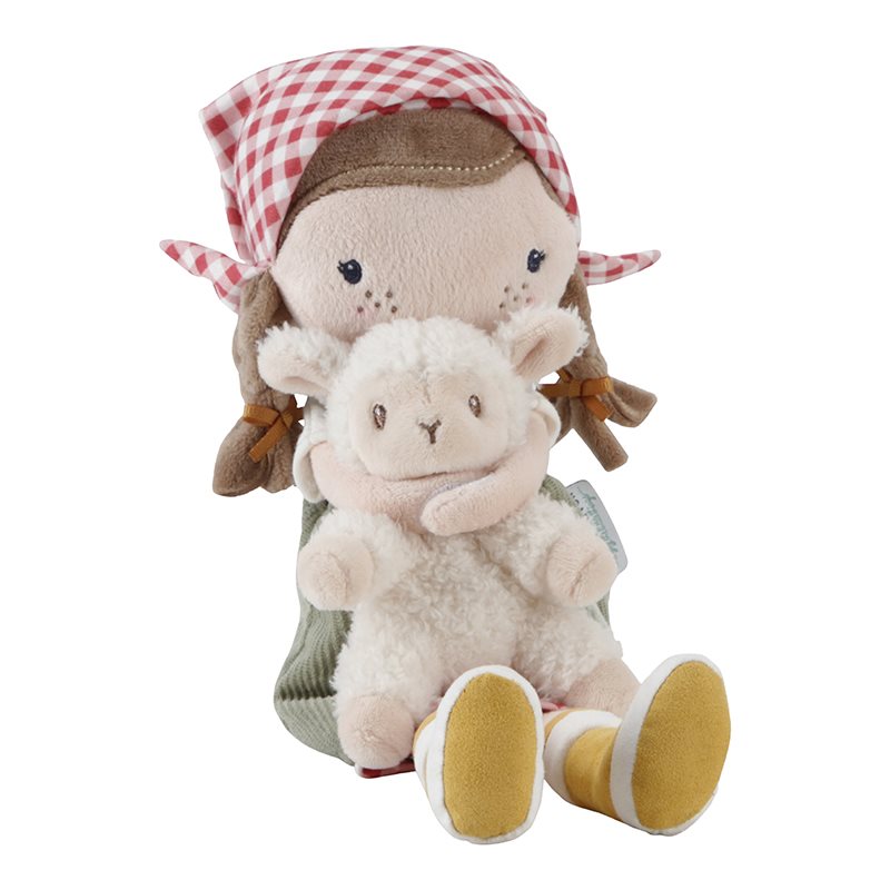 Kuschelpuppe Farmer Rosa mit Schaf 35cm