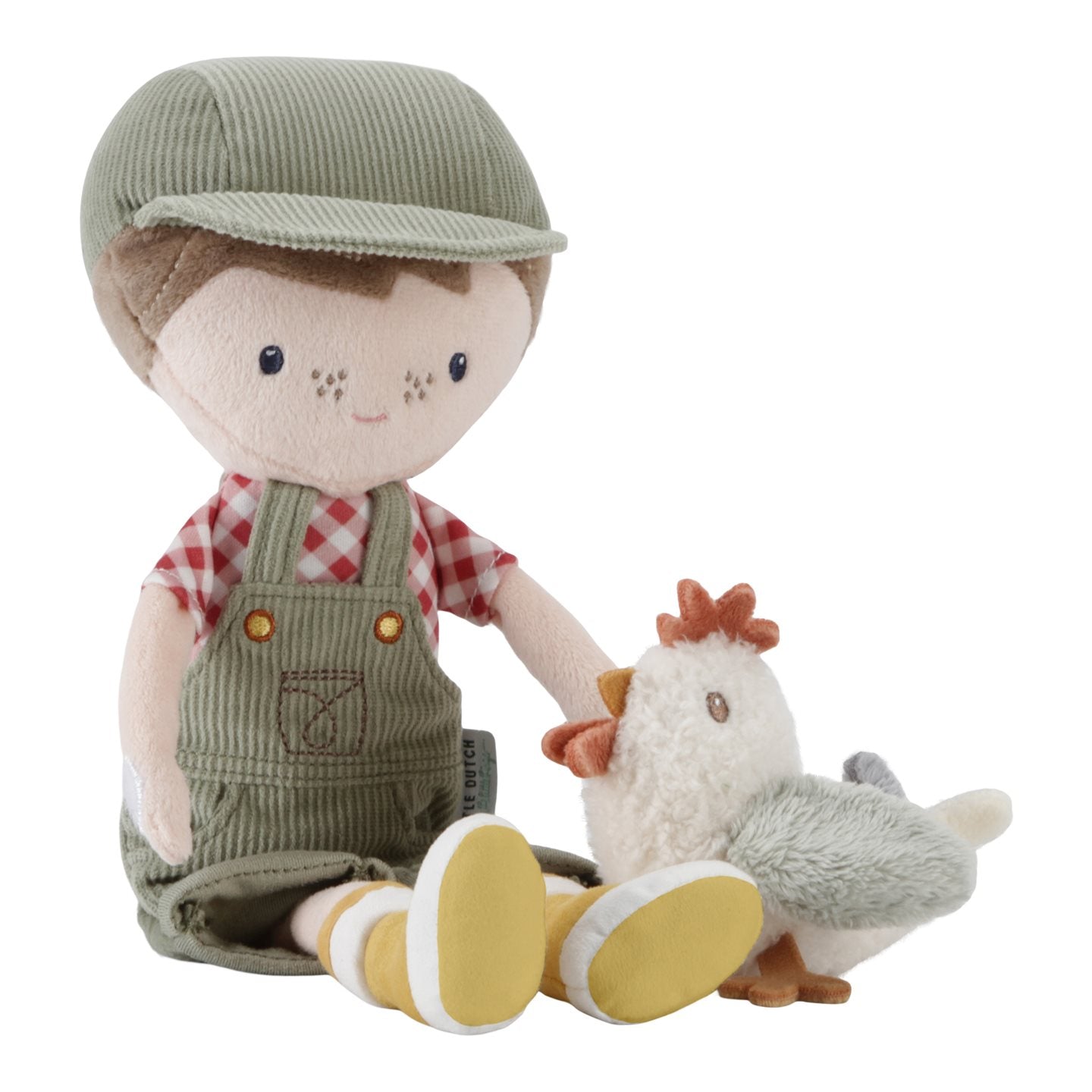 Kuschelpuppe Farmer Jim mit Huhn 35cm