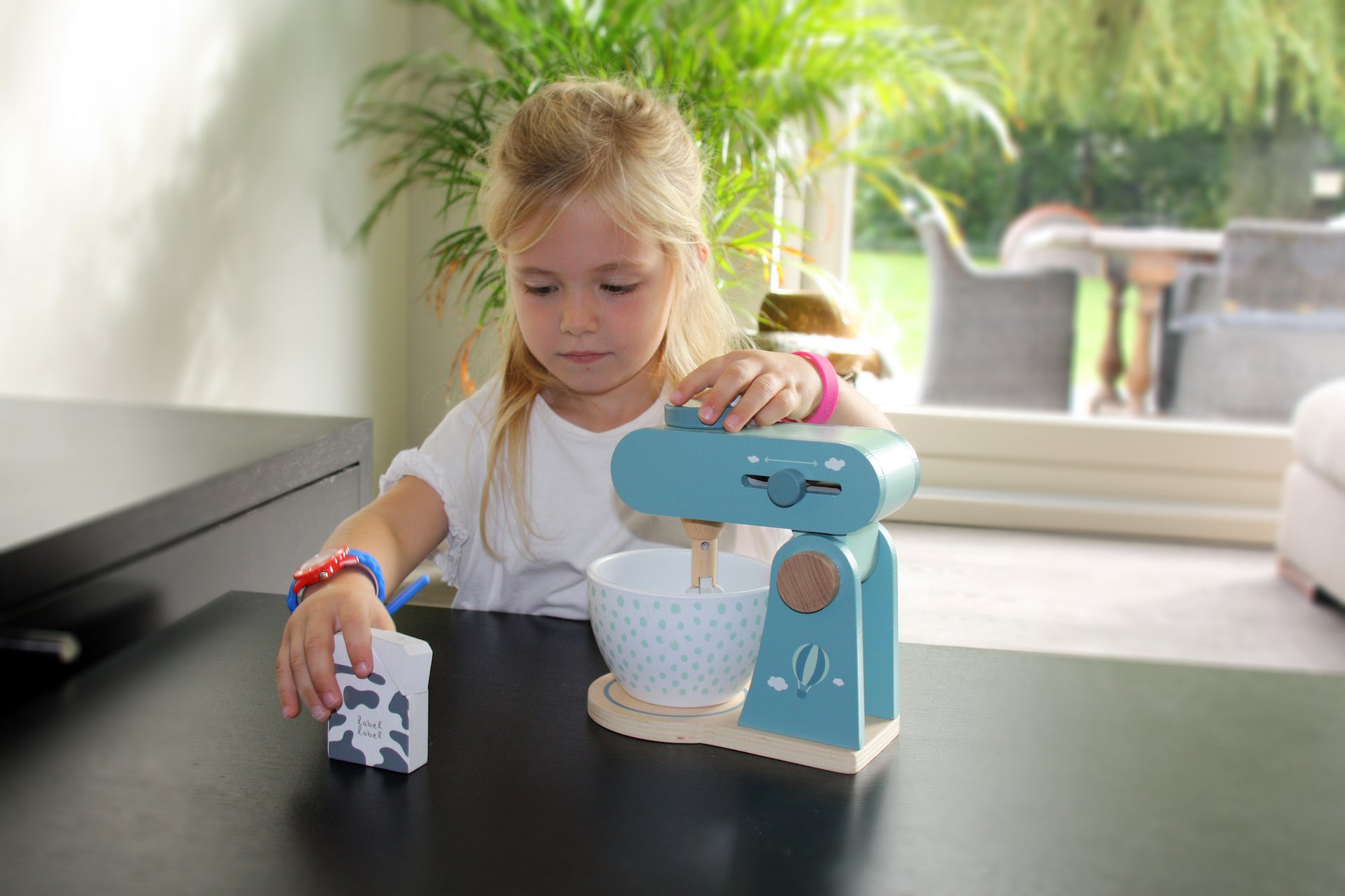 Holz Mixer Küchenmaschine Grün