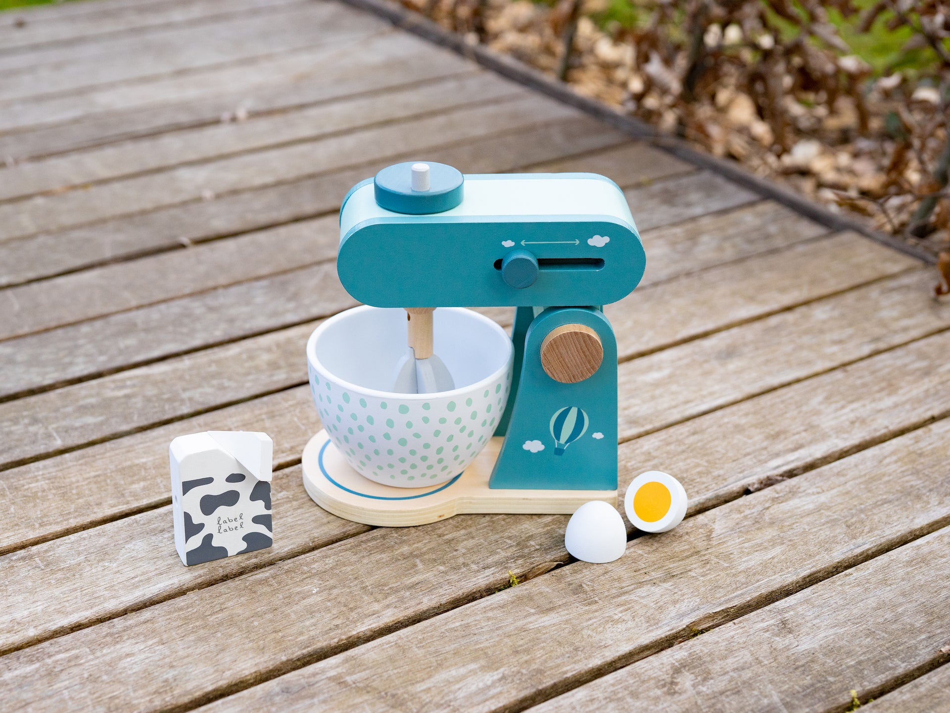 Holz Mixer Küchenmaschine Grün