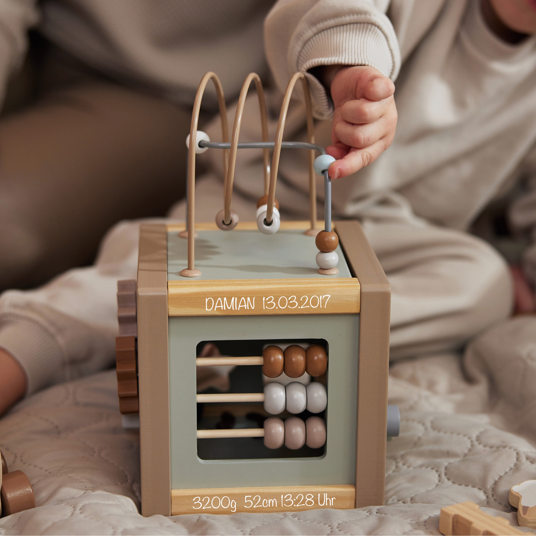 Motorikwürfel aus Holz Farm