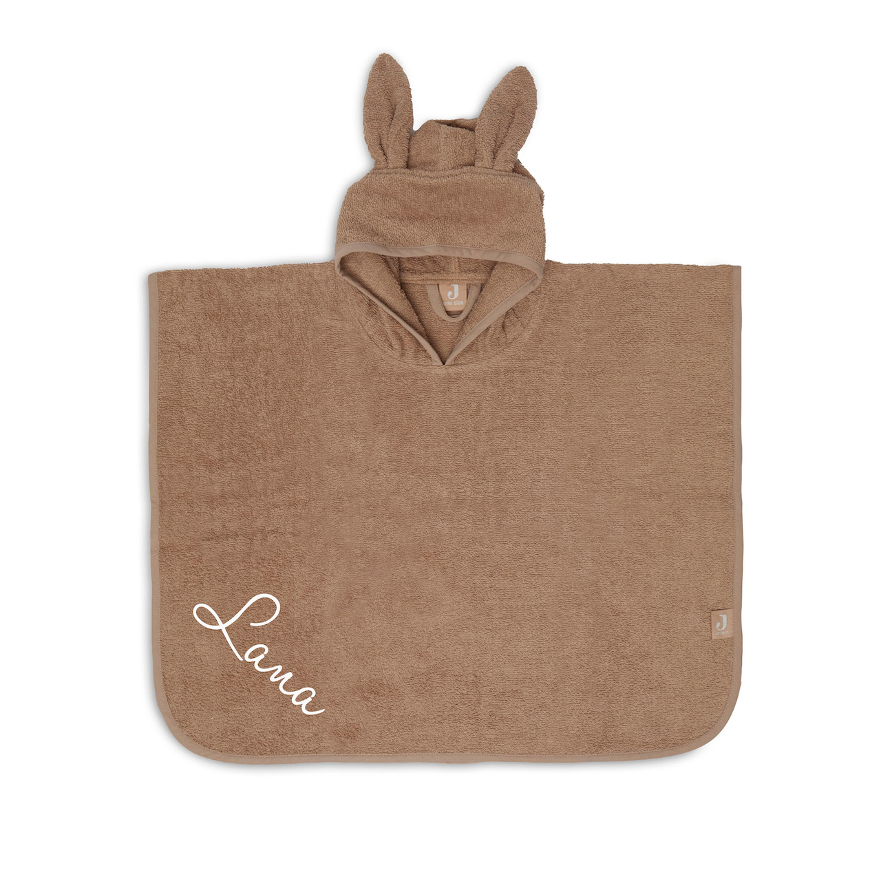 Kinderponcho Braun mit Personalisierung