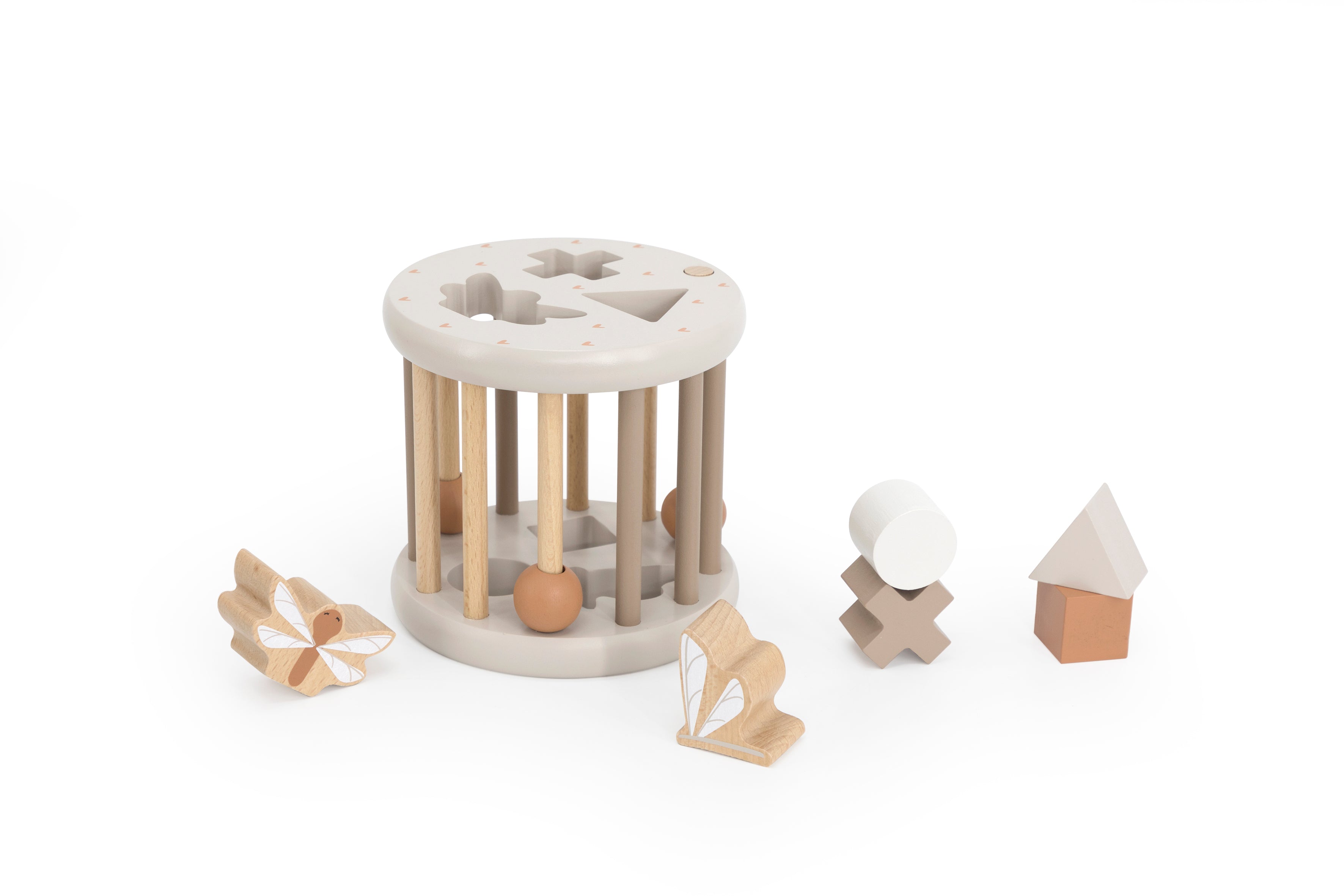 Sortierspielrad mit Steckformen Nougat