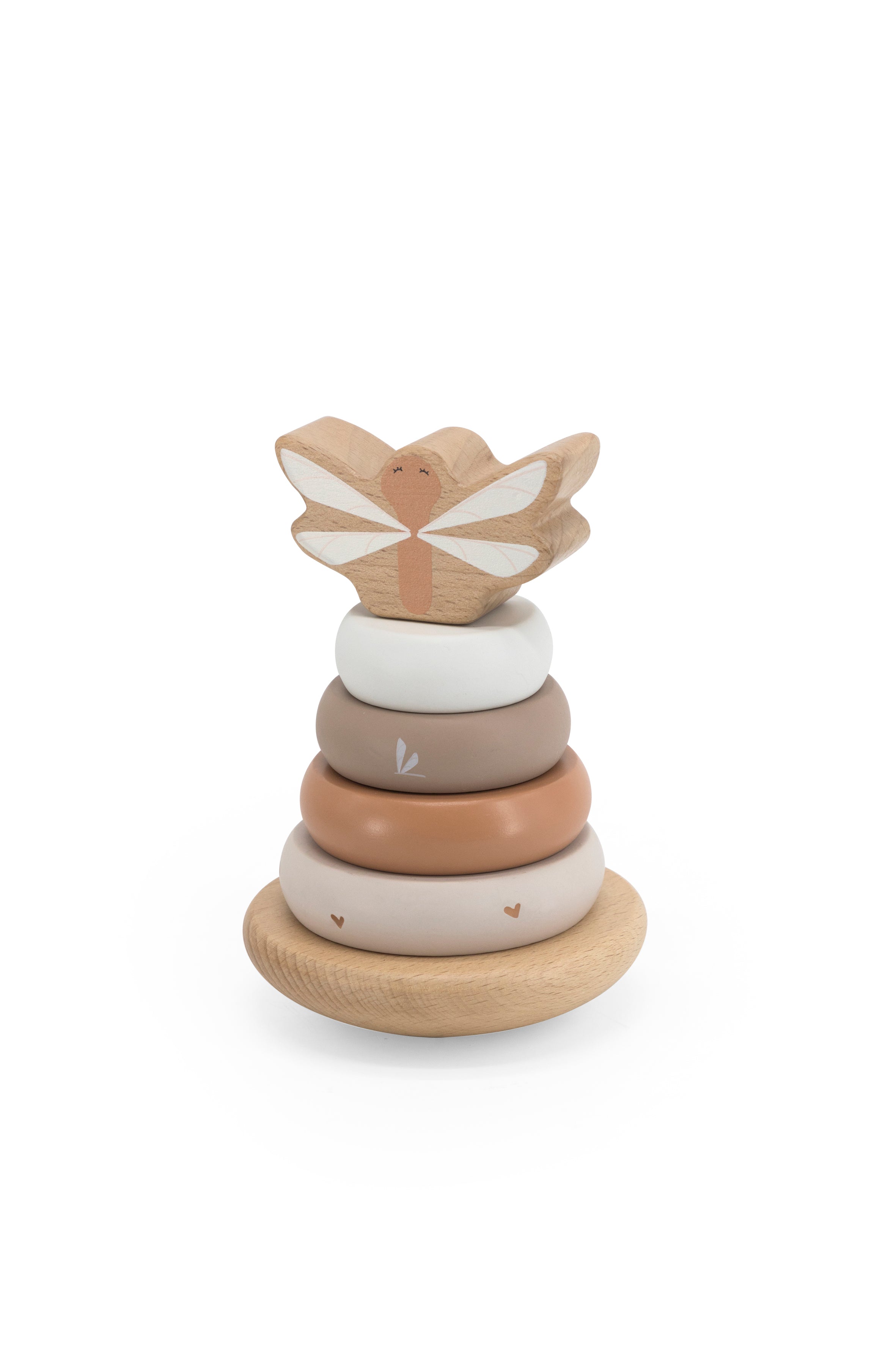 Holz Ring-Stapelturm Nougat