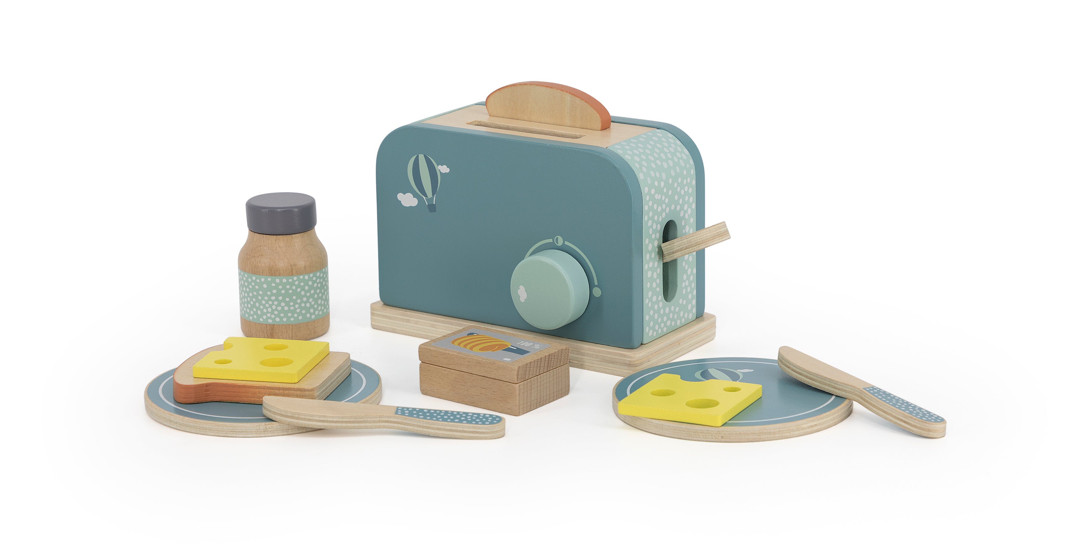 Holz Küchenzubehör Toaster Grün