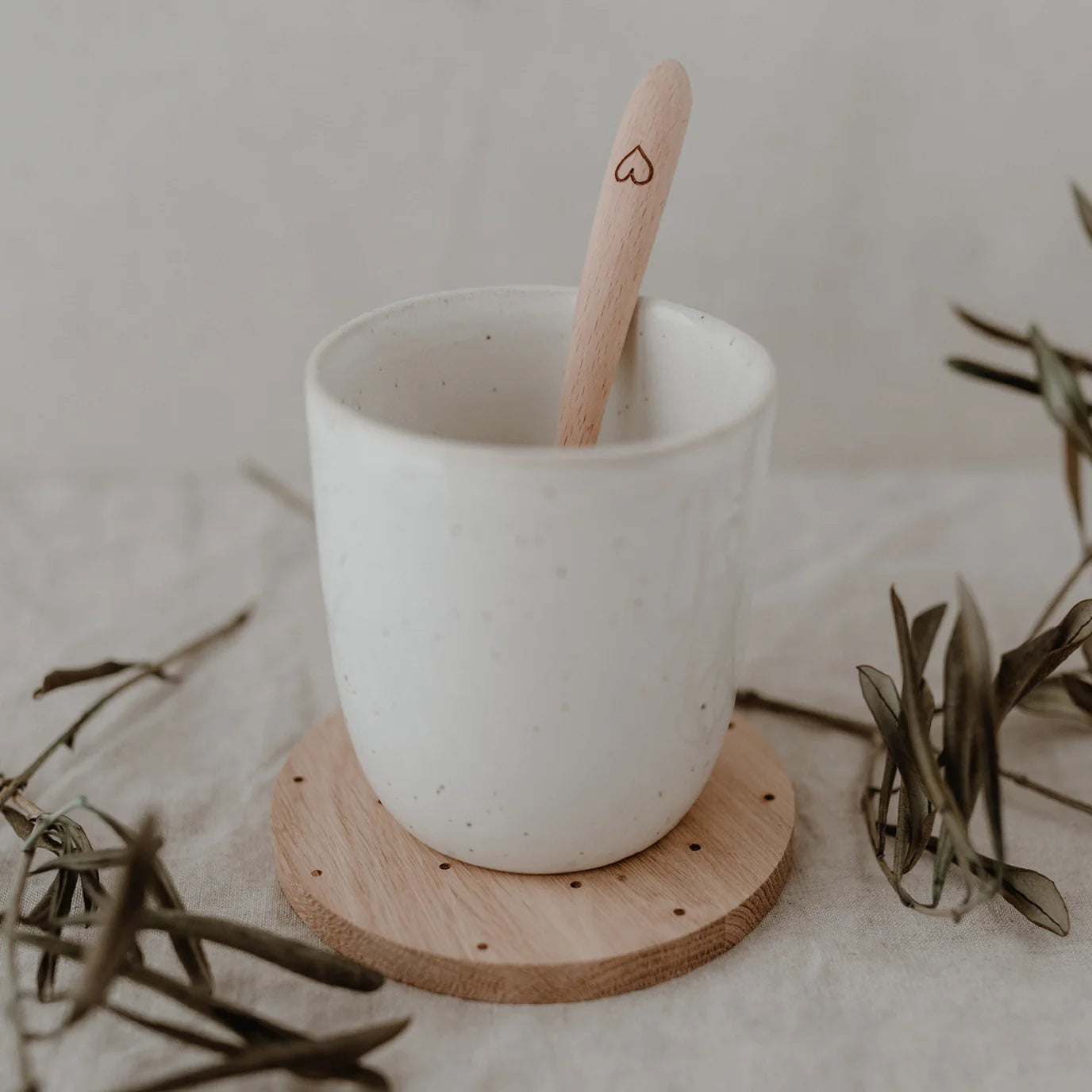 Untersetzer aus Eiche "Punkte"