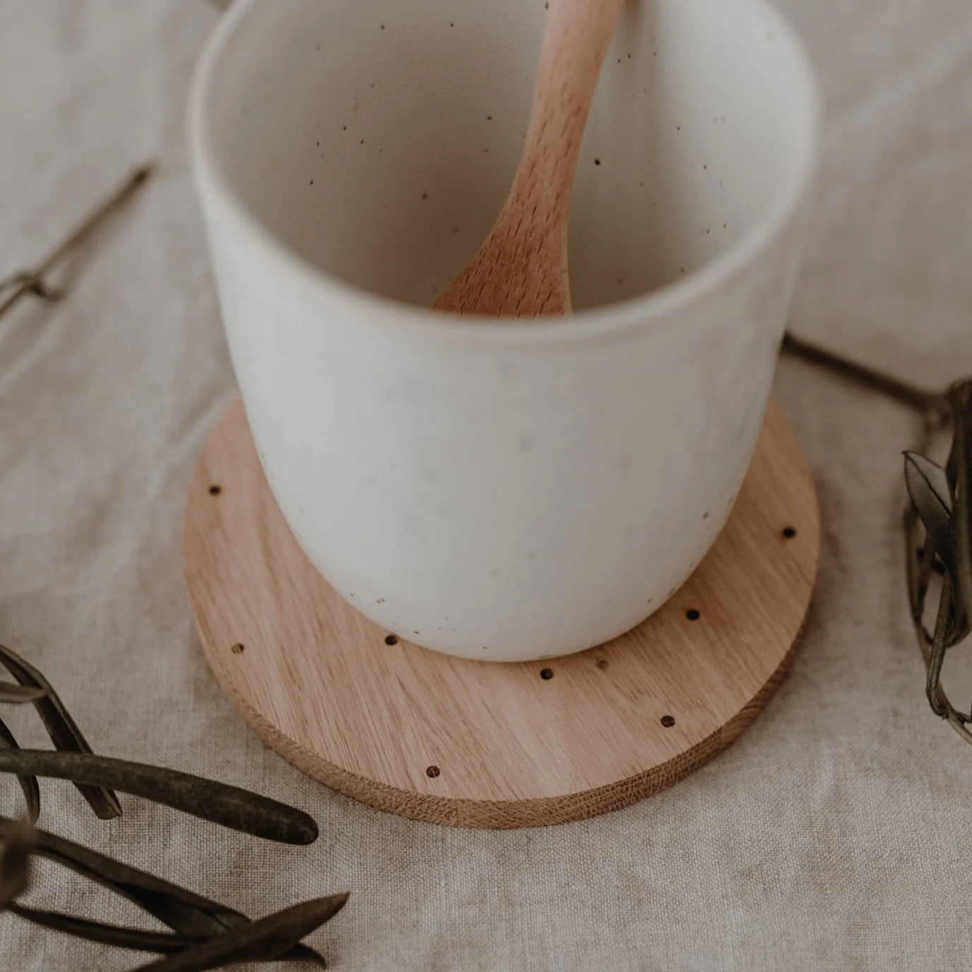 Untersetzer aus Eiche "Punkte"