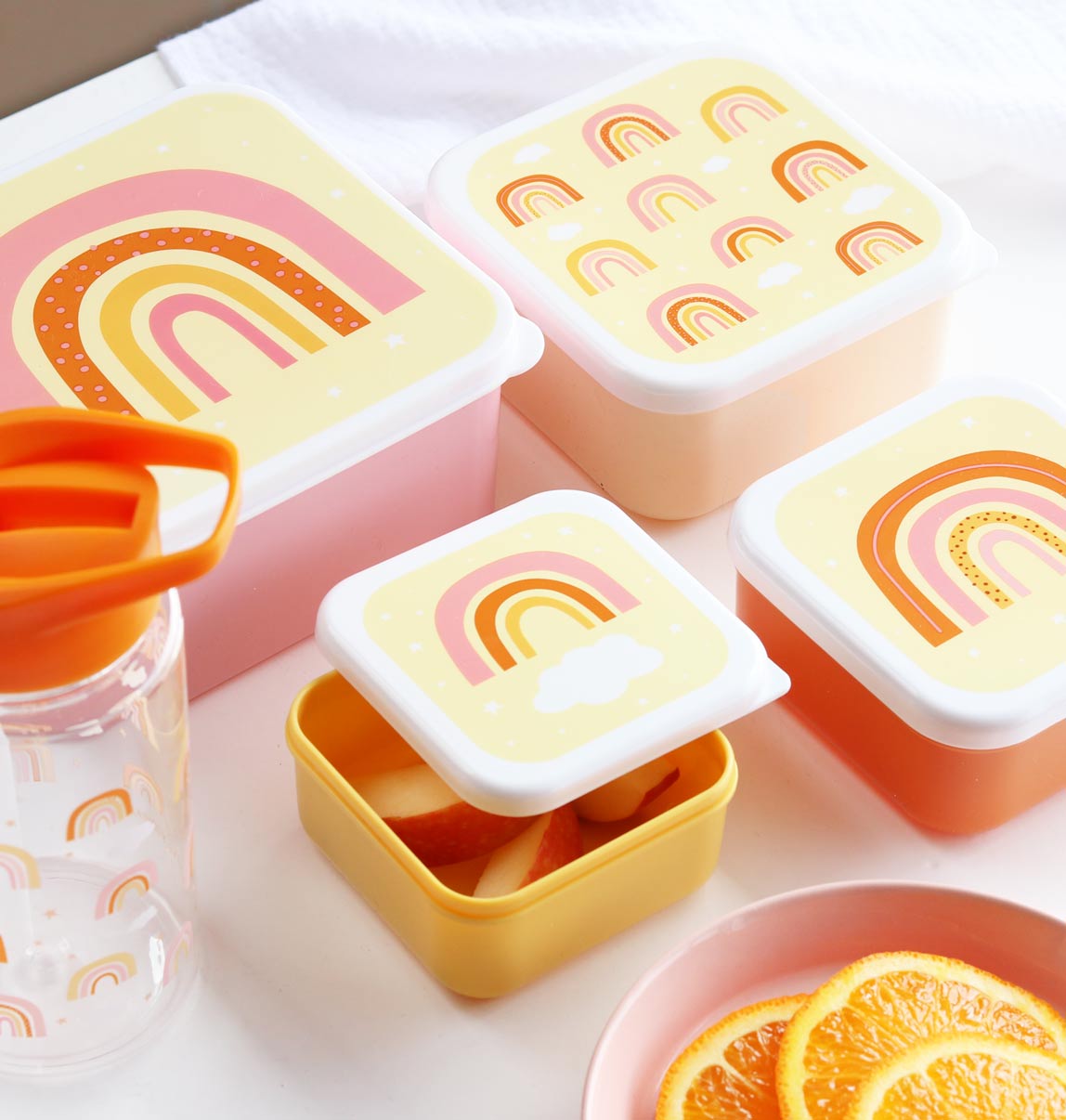 Brot- und Snackdosen Set: Regenbogen