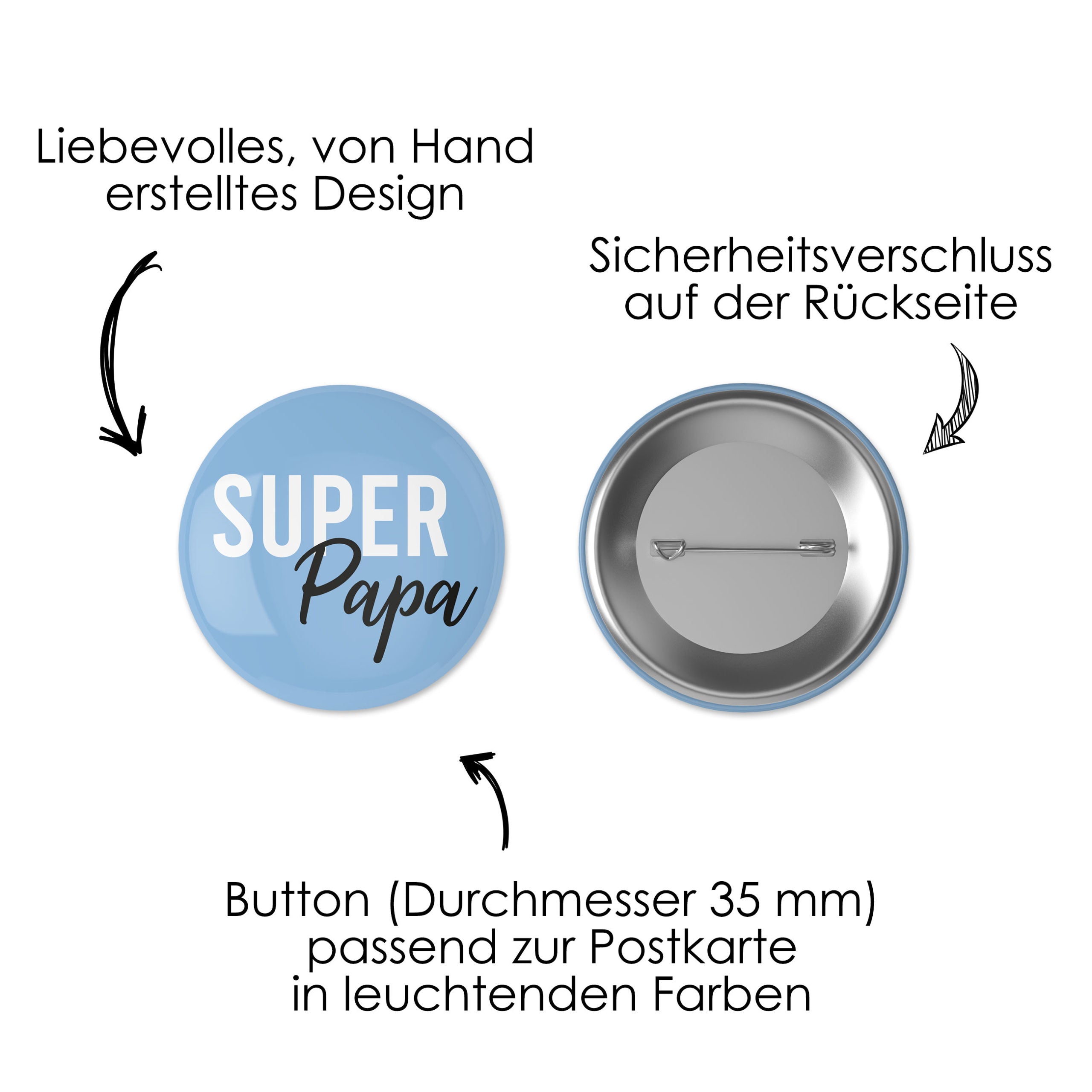 Postkarte mit Button - Definition Vater
