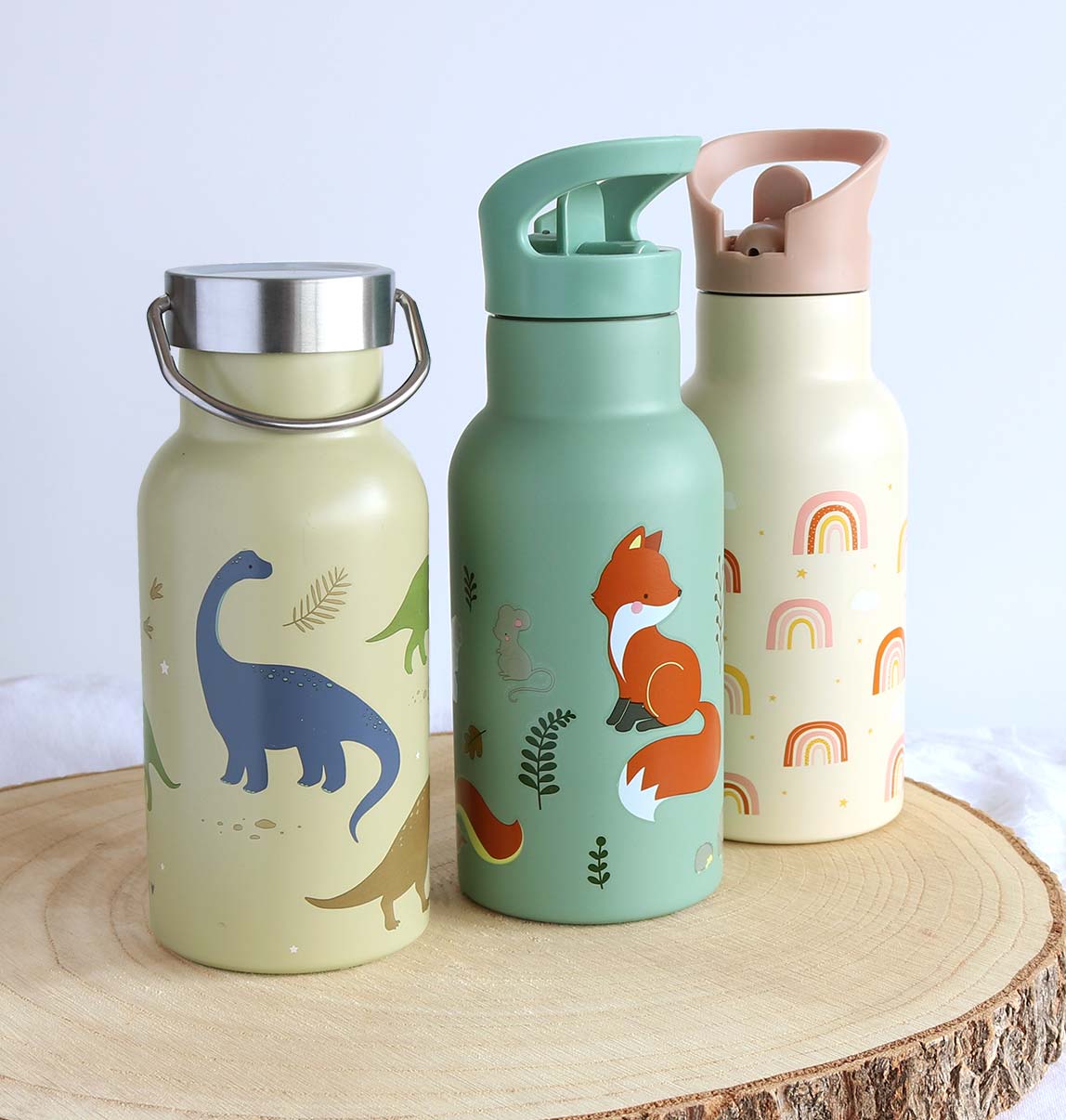 Edelstahl-Trinkflasche: Dinosaurier