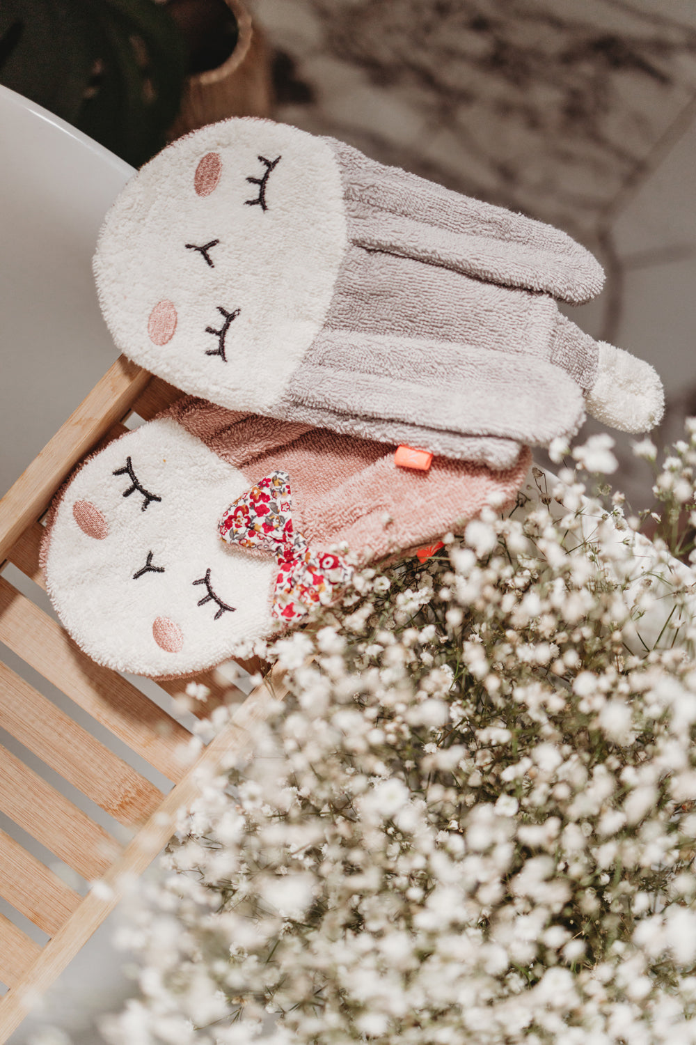 Waschlappen Hase Rosa