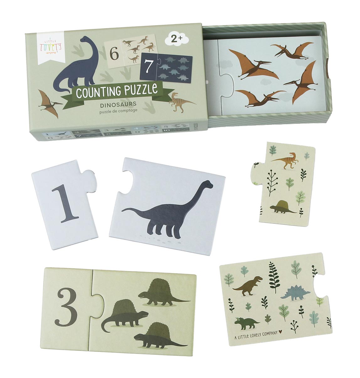 Zahlenpuzzle: Dinosaurier