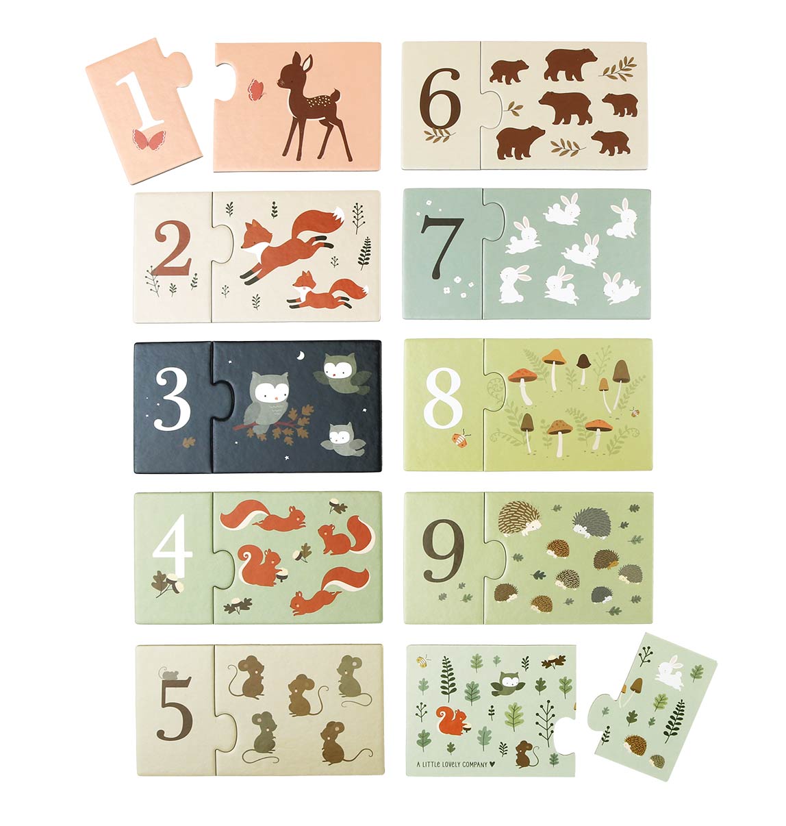 Zahlenpuzzle: Waldfreunde