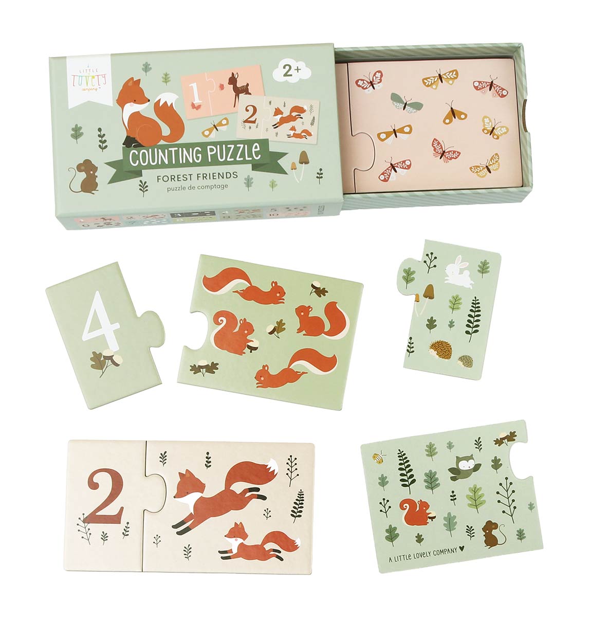 Zahlenpuzzle: Waldfreunde