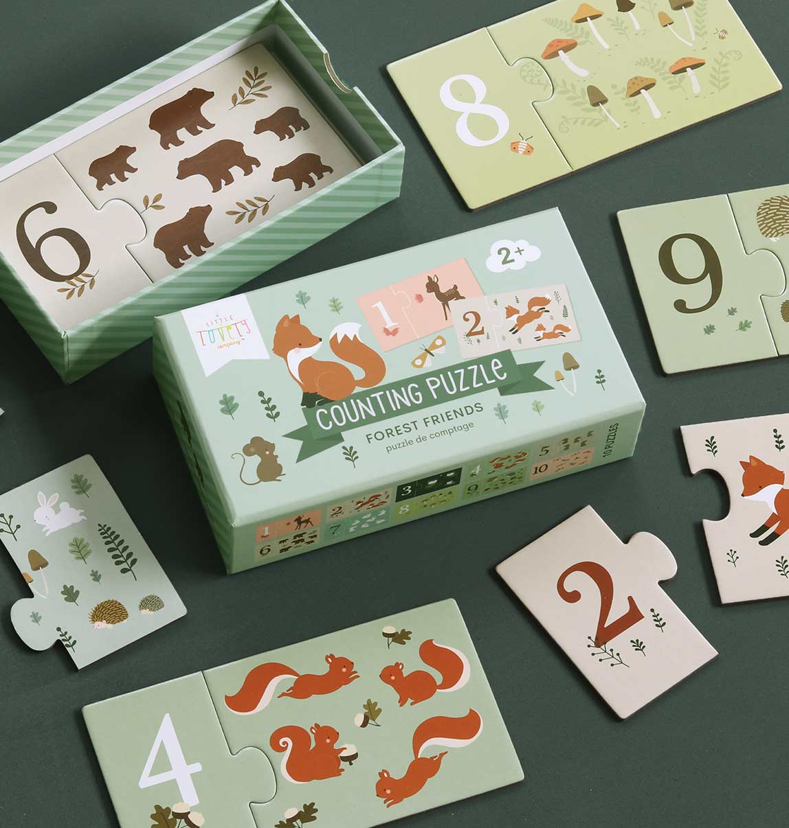 Zahlenpuzzle: Waldfreunde