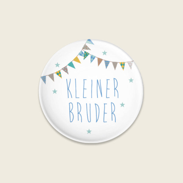 Button Kleiner Bruder, matt, 32 mm