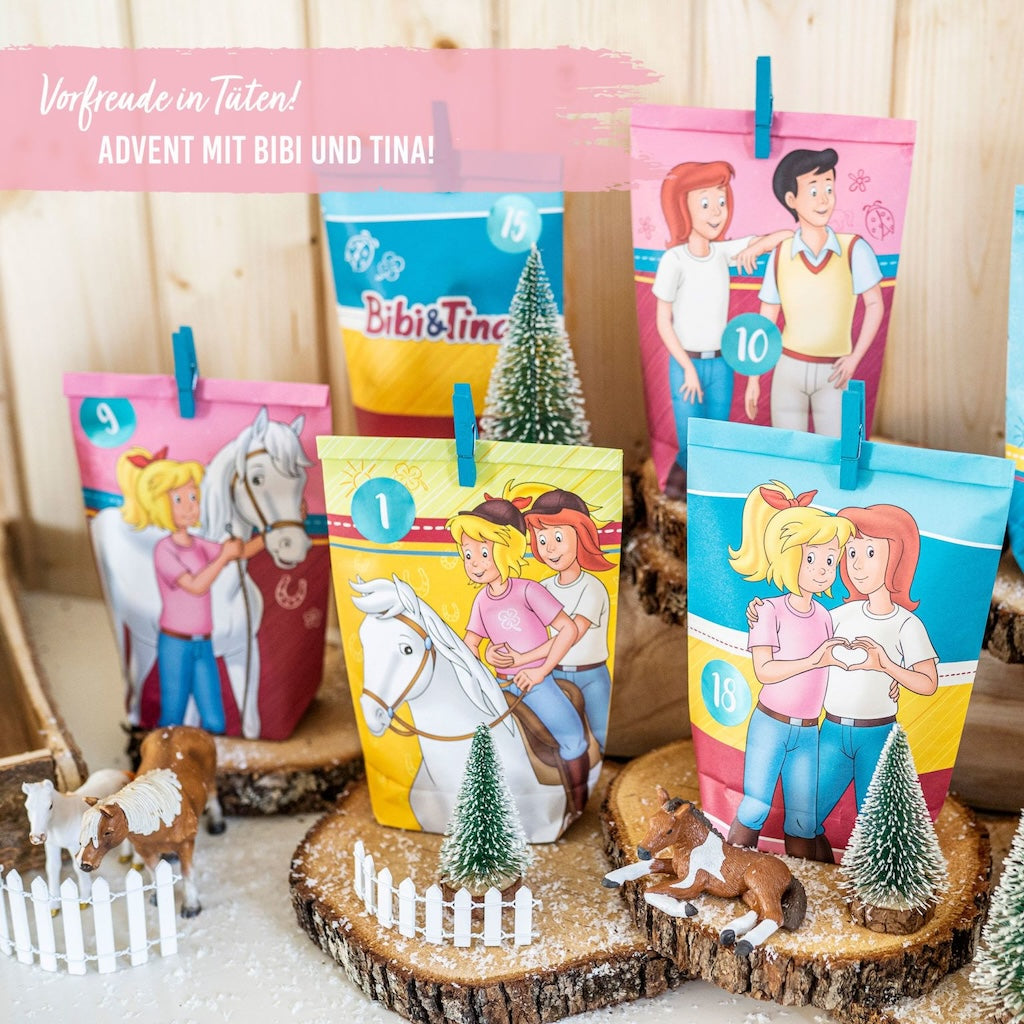 Adventskalender mit bedruckten Tüten – Bibi & Tina