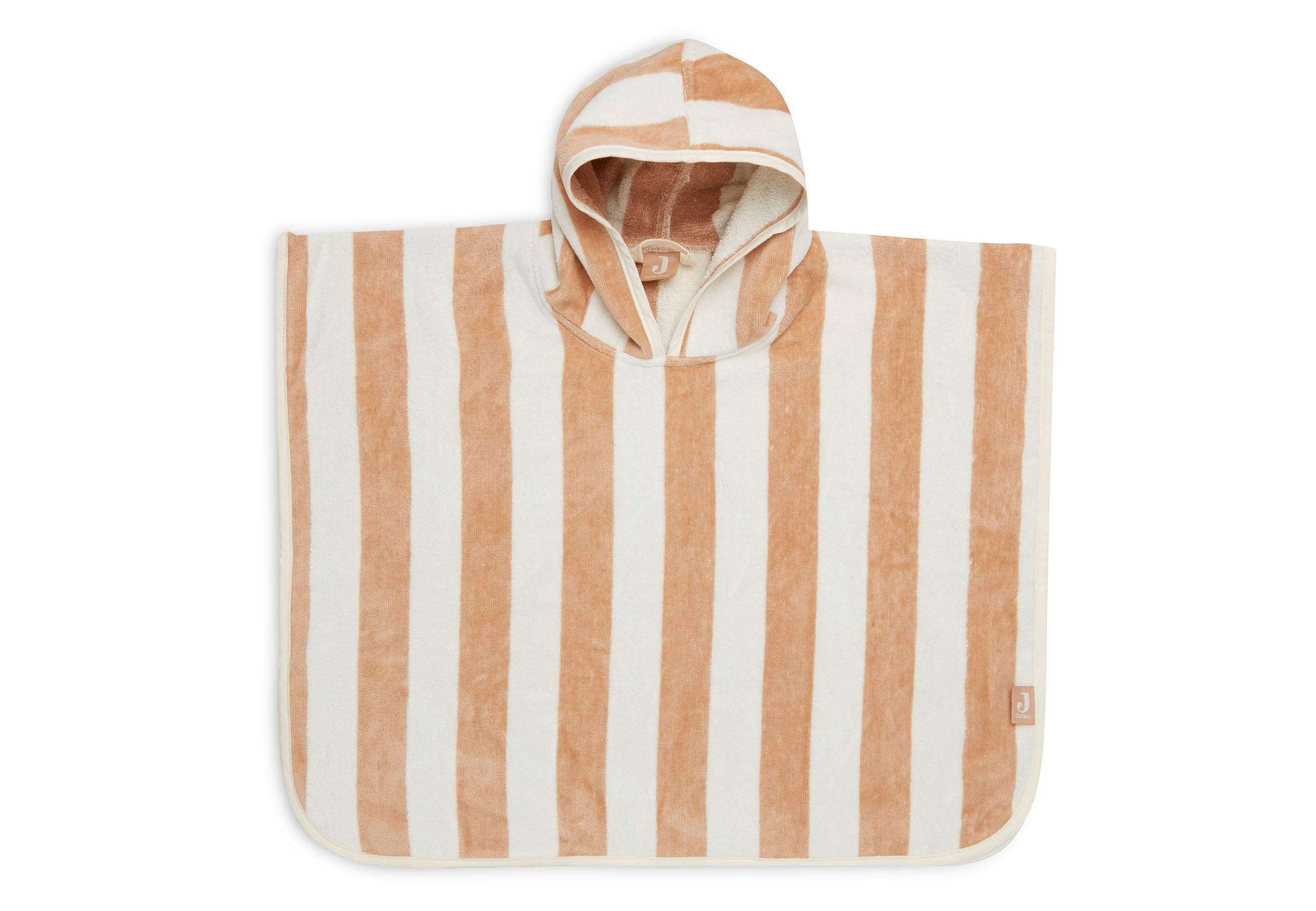 Badeponcho Stripe Frottee - Biscuit - GOTS