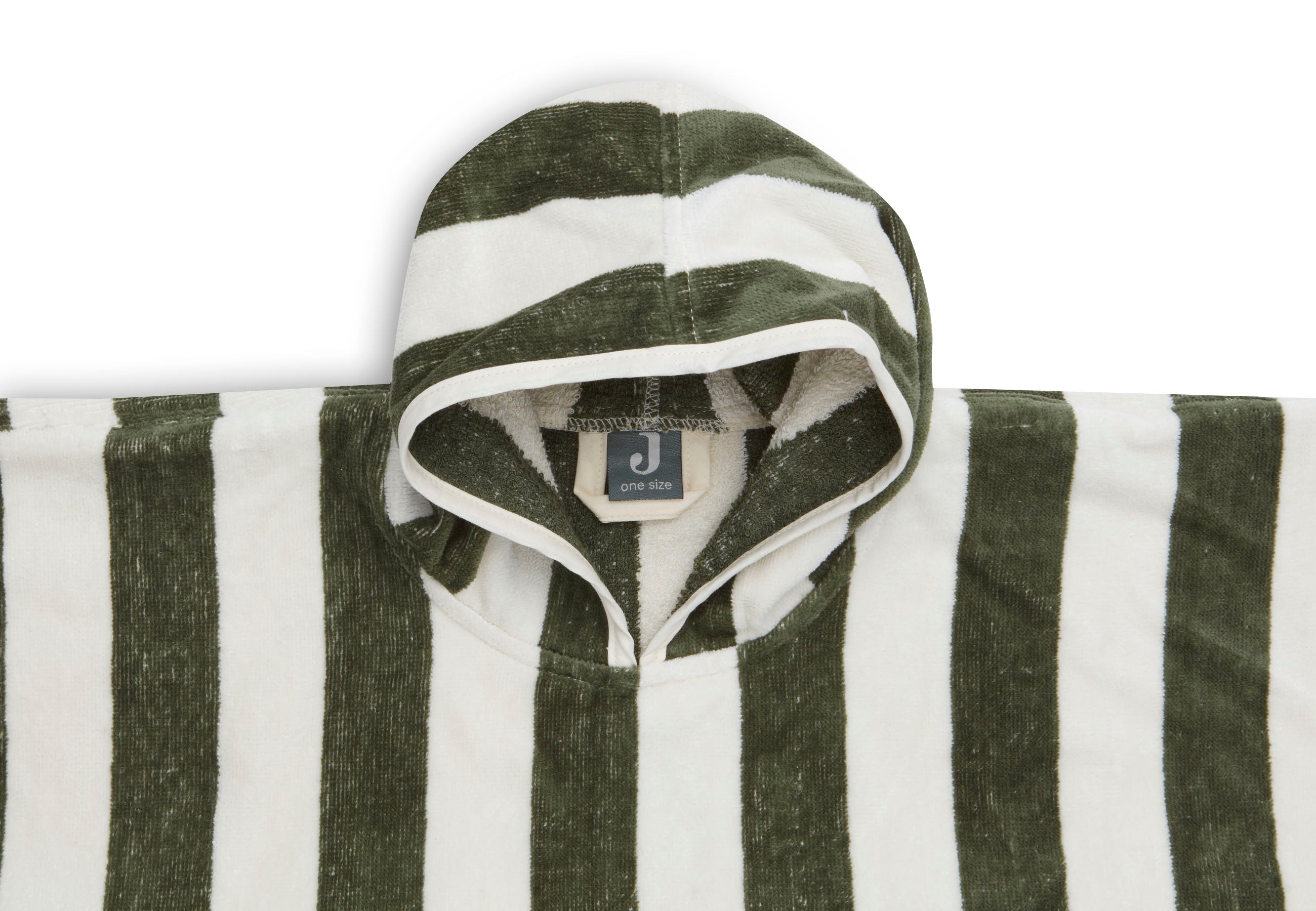 Badeponcho Stripe Frottee - Leaf Green - GOTS