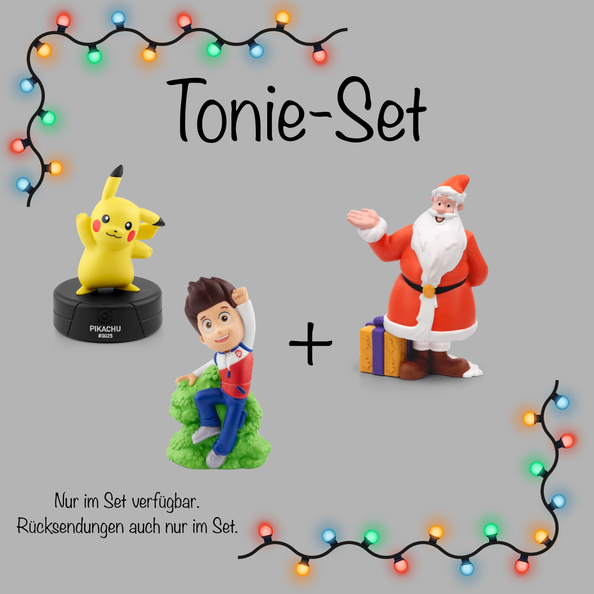 Tonies Set Pikatchu Tonie, Paw Patrol Rider und Weihnachtsmann und Co.KG