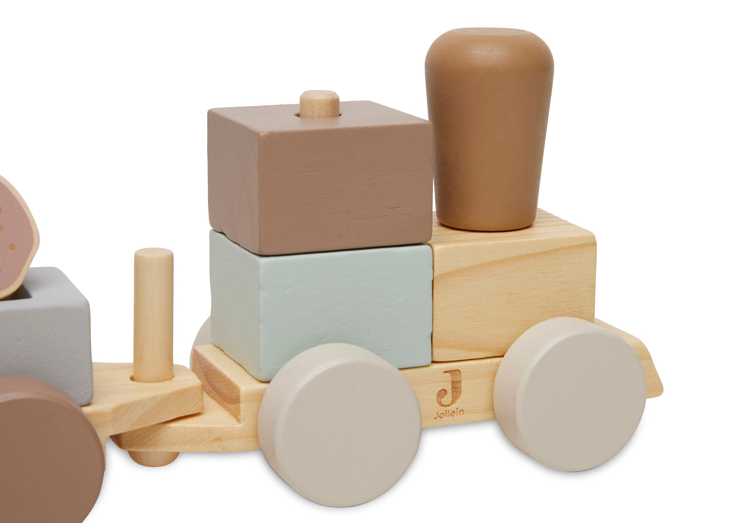 Holz Zug mit Steckspiel "Farm" beige/braun ab 1 Jahr