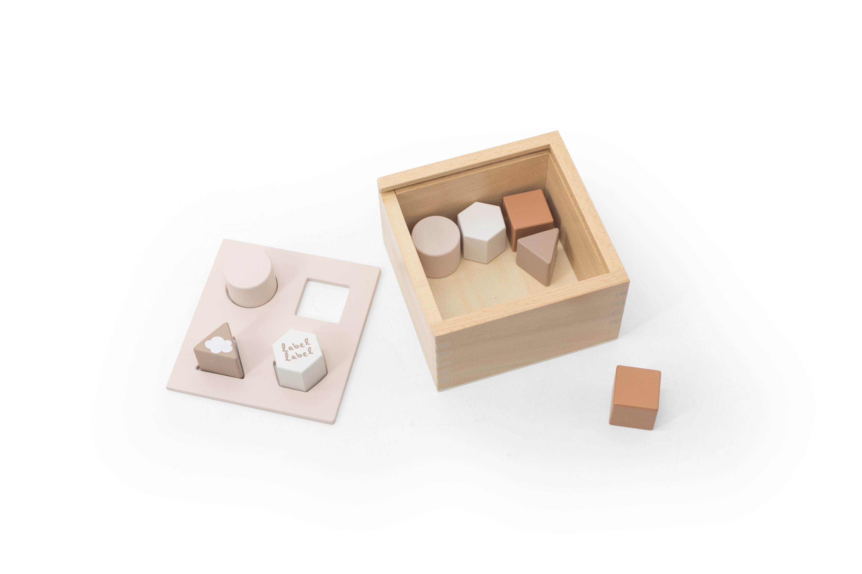 Holz Formen-Steckspiel Box Nougat