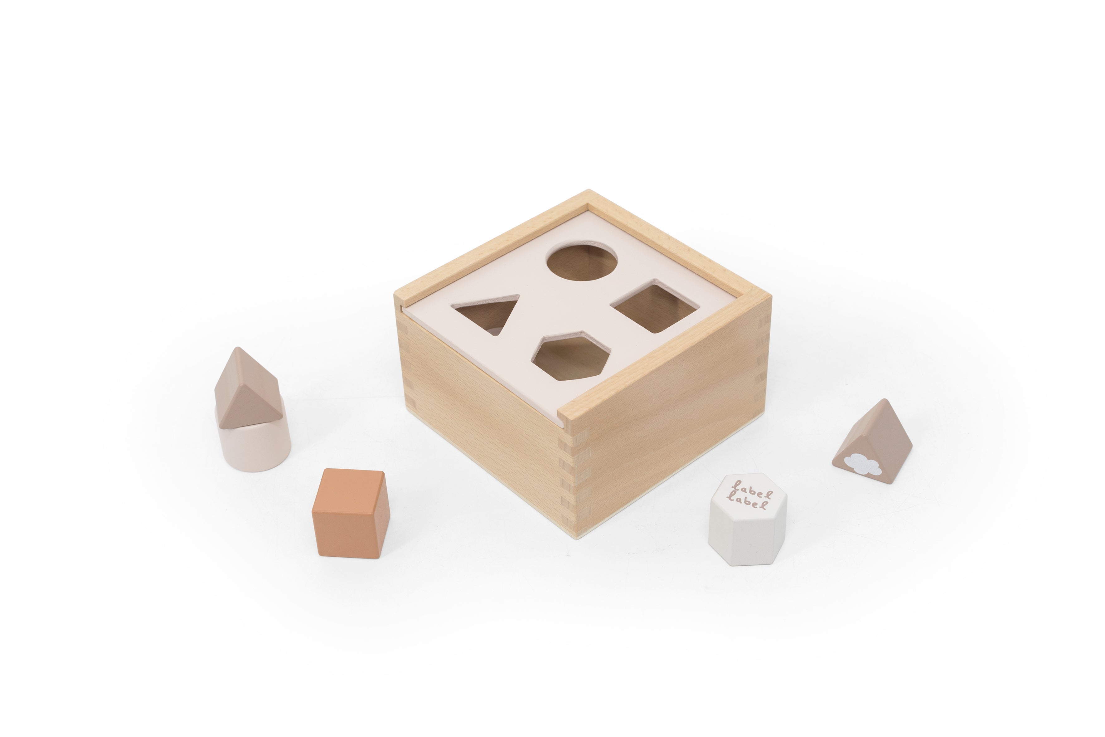 Holz Formen-Steckspiel Box Nougat