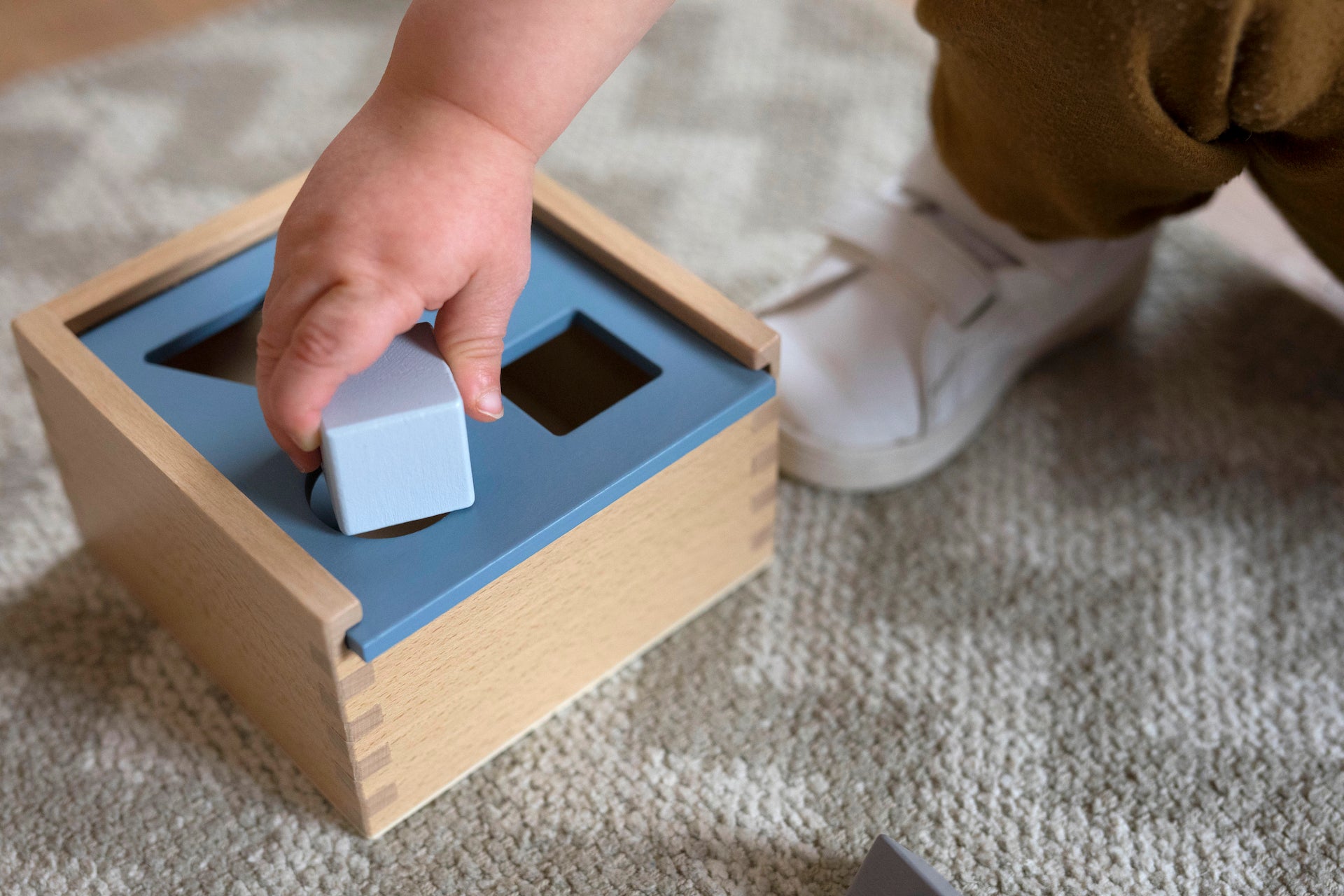 Holz Formen-Steckspiel Box Blau