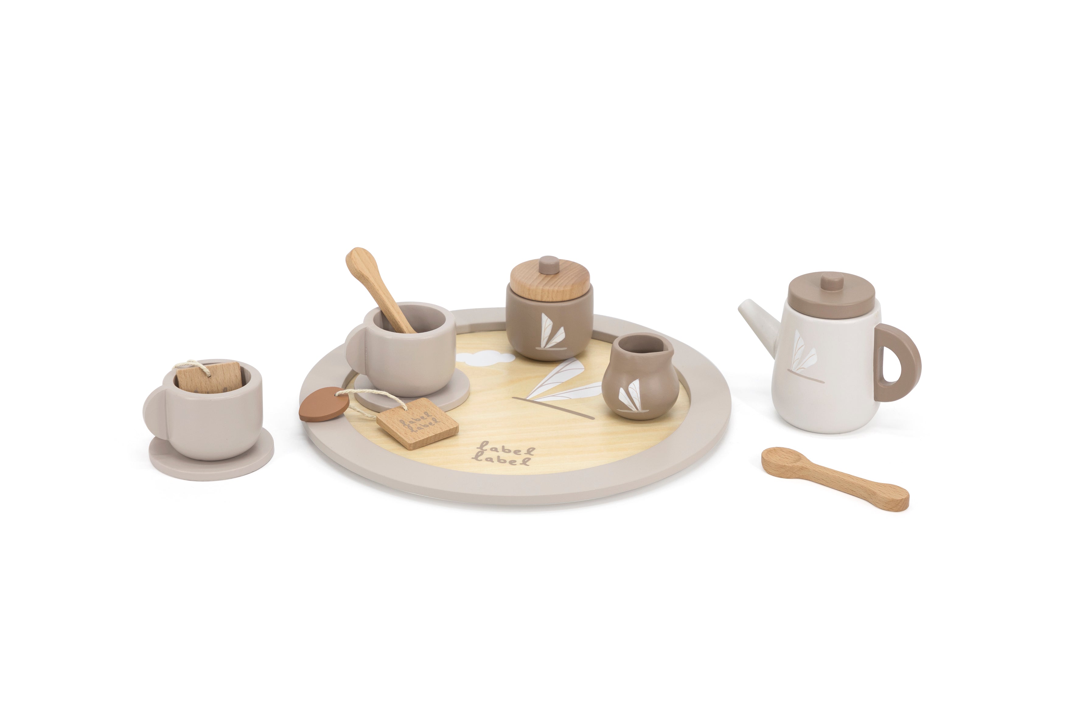 Holz Tee-Set Nougat
