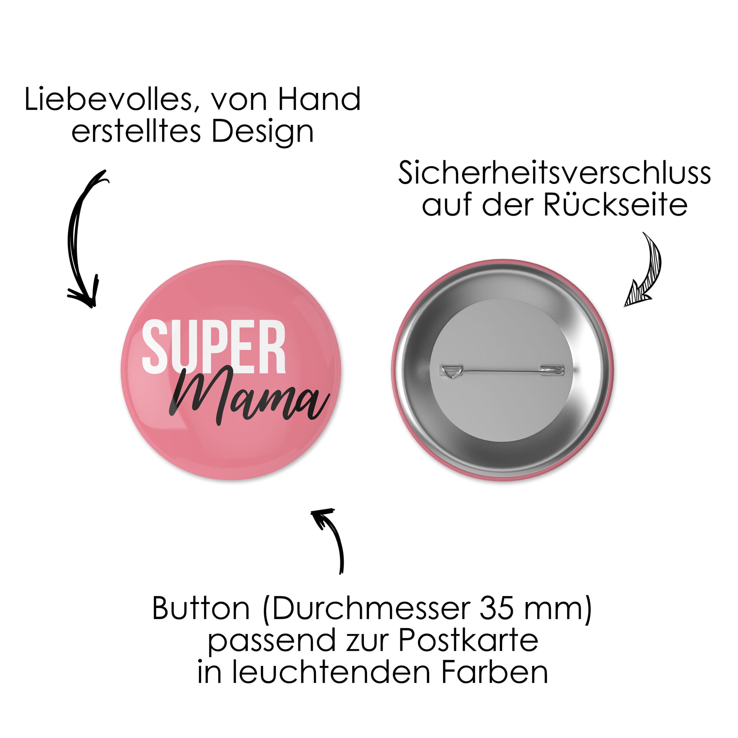 Postkarte mit Button - Definition Mutter