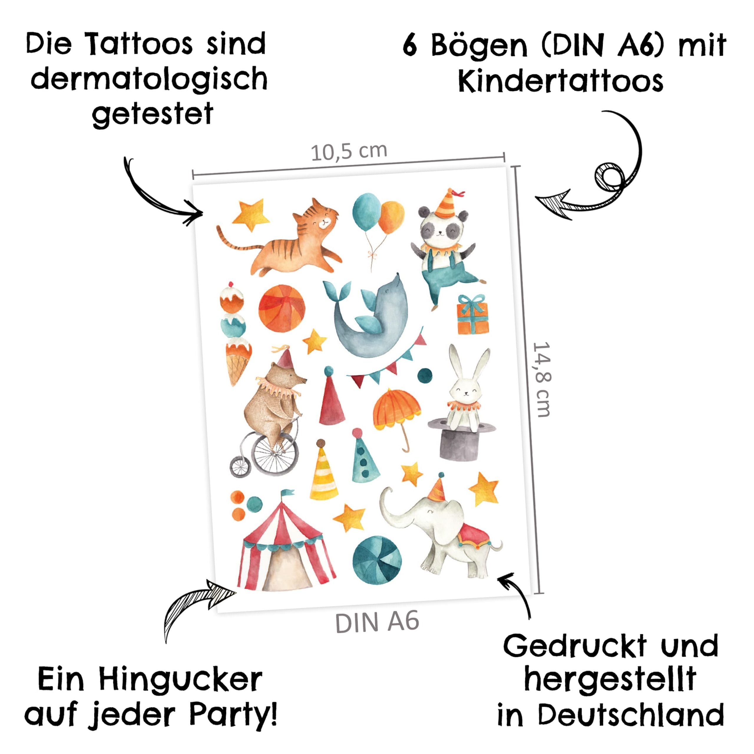 100 Kindertattoos - Bunter Mix