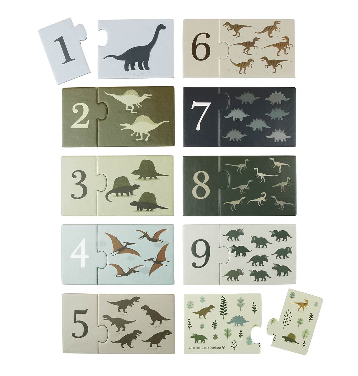 Zahlenpuzzle: Dinosaurier